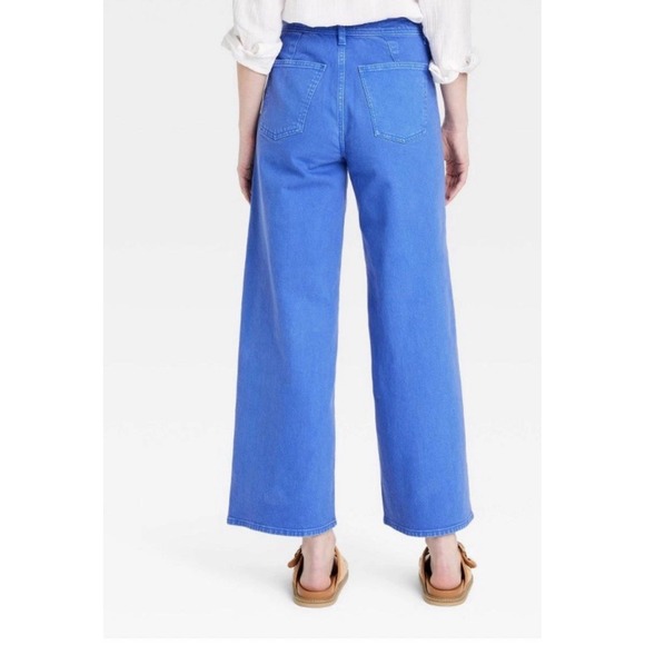 Universal Thread Women's High-Rise Sailor Wide Leg Ankle Jeans in Blue Size 12 - Picture 2 of 8
